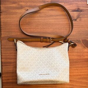 Michael Kors cream and Brown Crossbody Bag